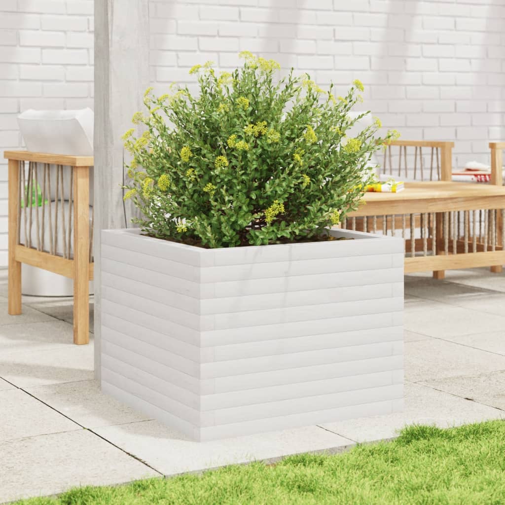 VIDAXL -Planungsbox 60x60x45,5 cm Festkiefer weiß