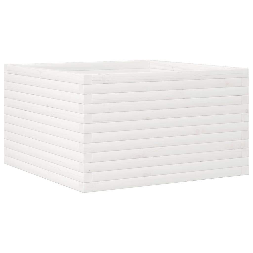 Vidaxl plantenbak 80x80x45,5 cm massief grenenhout wit