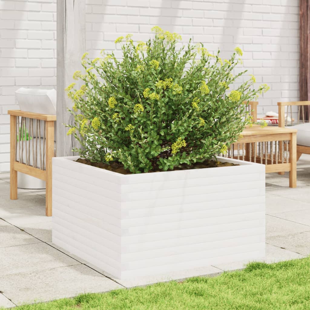 VIDAXL -Planungsbox 80x80x45,5 cm Festkiefer weiß