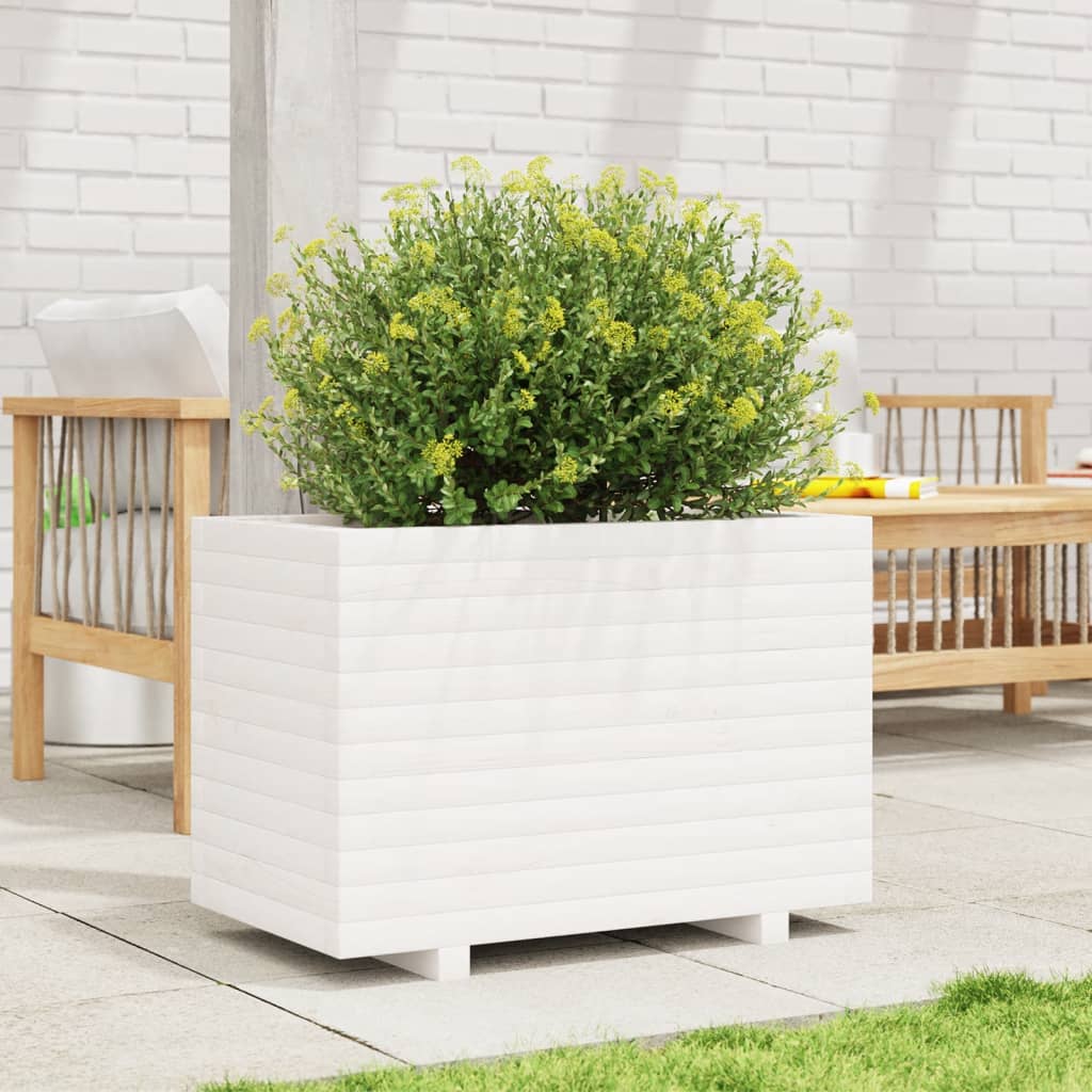 VIDAXL -Planungsbox 70x40x49,5 cm Festkiefer weiß