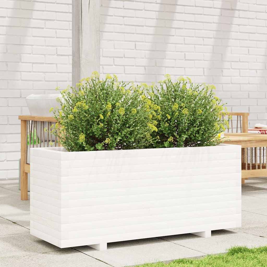 VIDAXL -Planungsbox 110x40x49,5 cm Festkiefer weiß