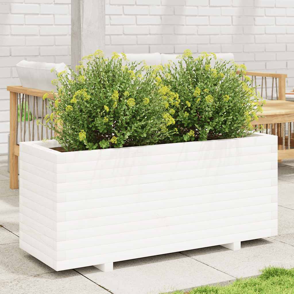 VIDAXL -Planungsbox 110x40x49,5 cm Festkiefer weiß