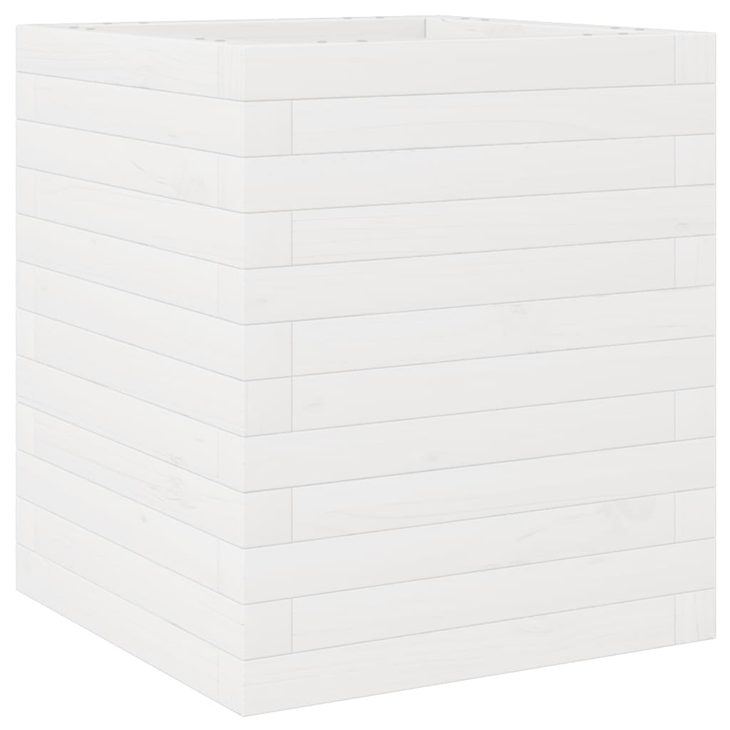 Vidaxl plantenbak 40x40x46 cm massief grenenhout wit
