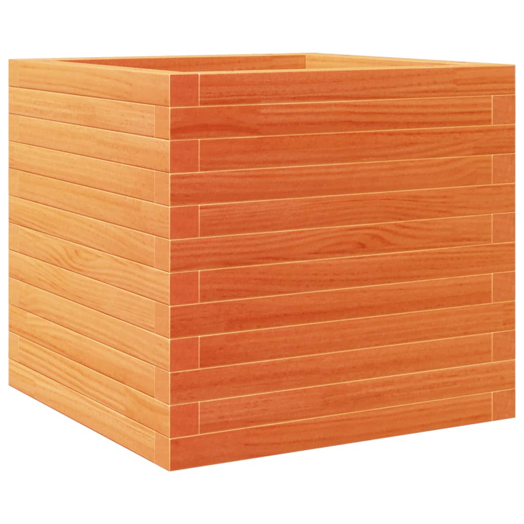 Vidaxl plantenbak 50x50x46 cm massief grenenhout wasbruin