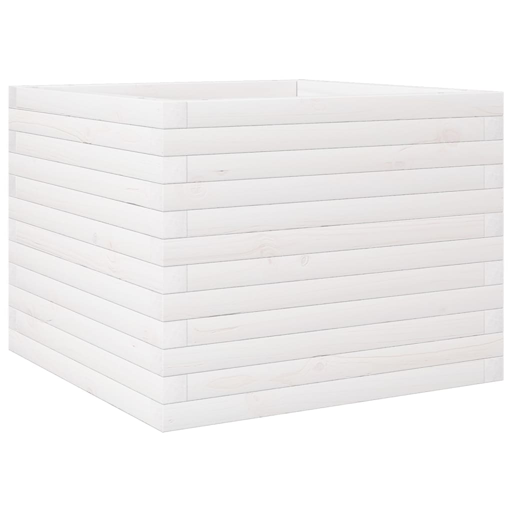 Vidaxl plantenbak 60x60x46 cm massief grenenhout wit