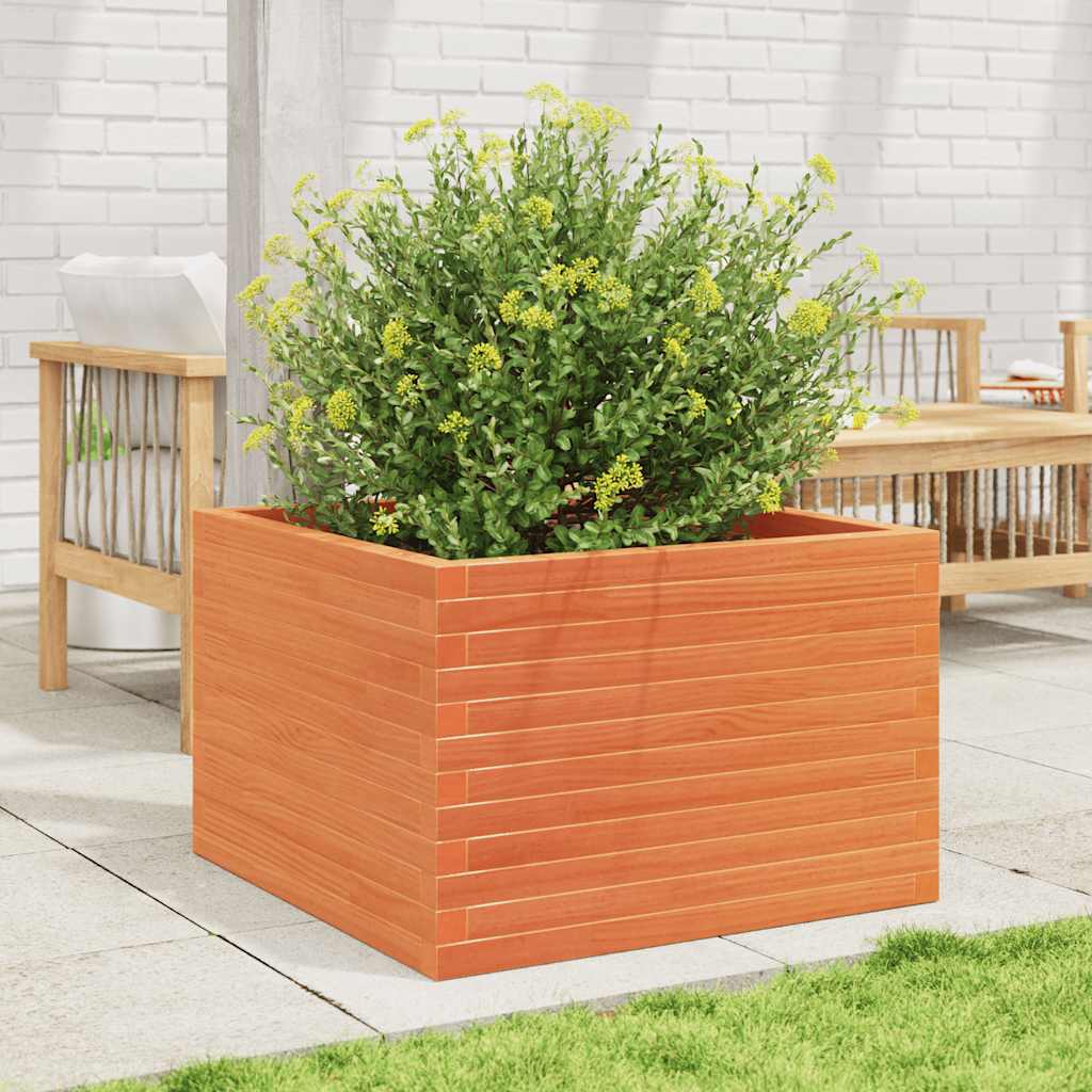 Vidaxl plantenbak 70x70x46 cm massief grenenhout wasbruin