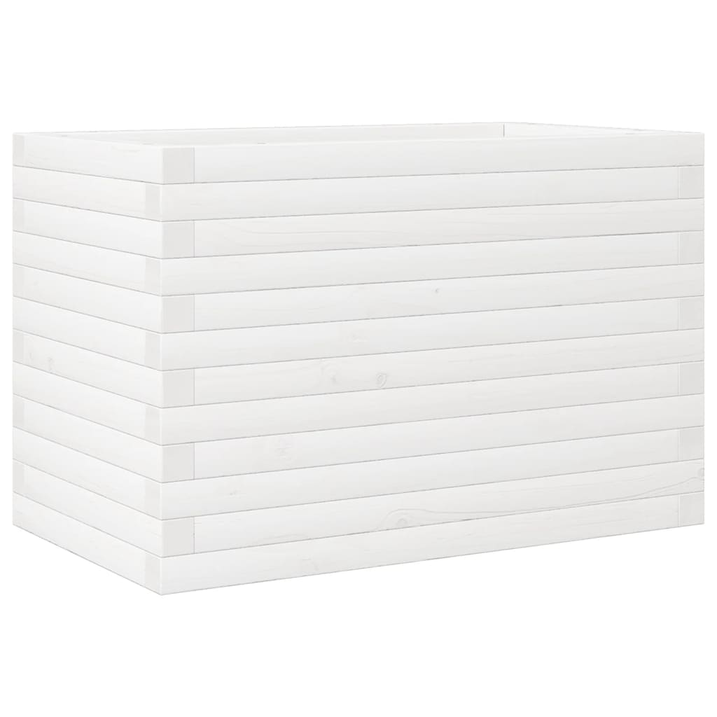 Vidaxl plantenbak 70x40x46 cm massief grenenhout wit