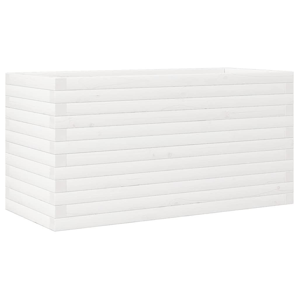 Vidaxl plantenbak 90x40x46 cm massief grenenhout wit