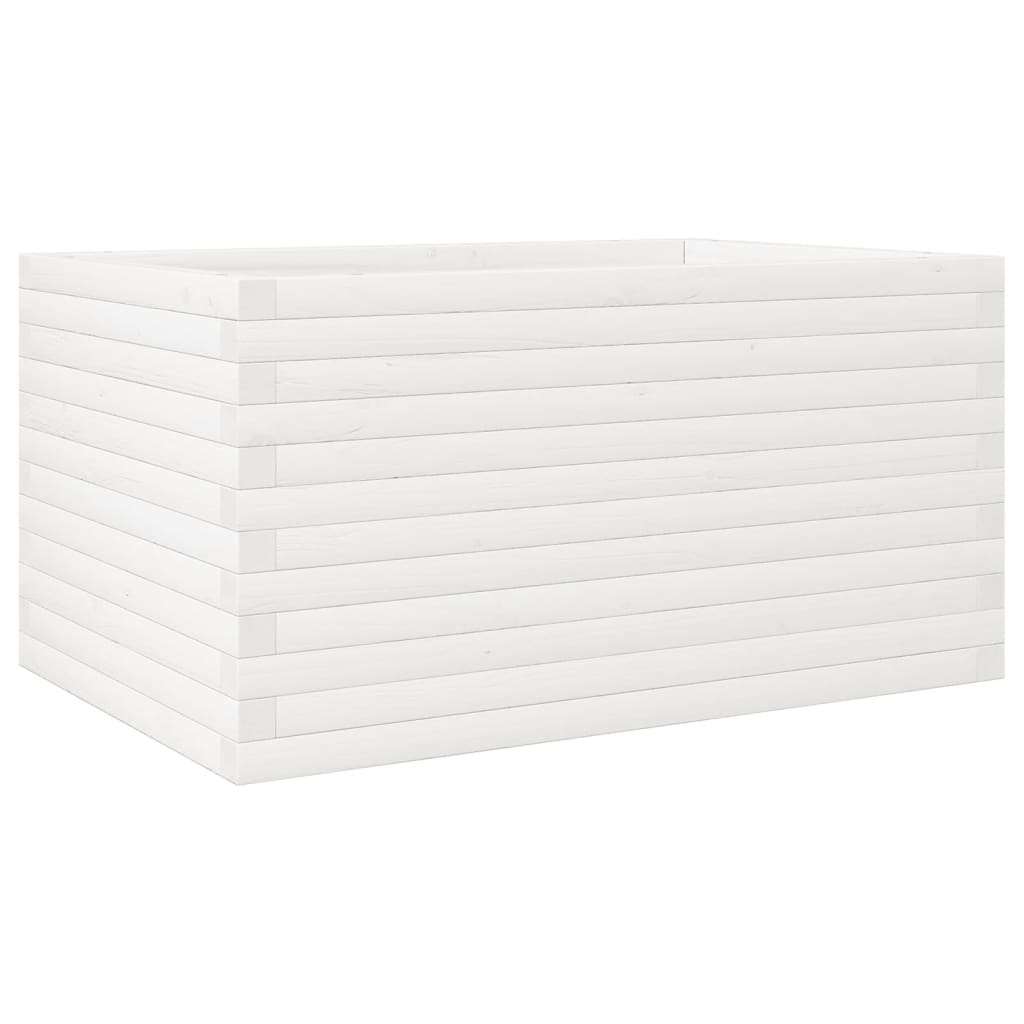 Vidaxl plantenbak 90x60x46 cm massief grenenhout wit