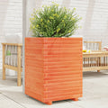 Vidaxl plantenbak 50x50x72 cm massief grenenhout wasbruin