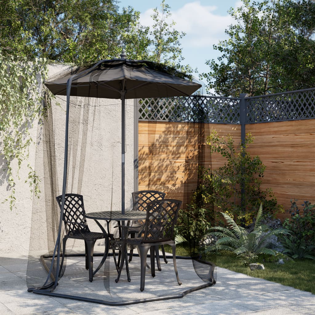 VidaXL Moskitonetz für Regenschirme, 220 Maschen, Ø 330 x 250 cm, Schwarz