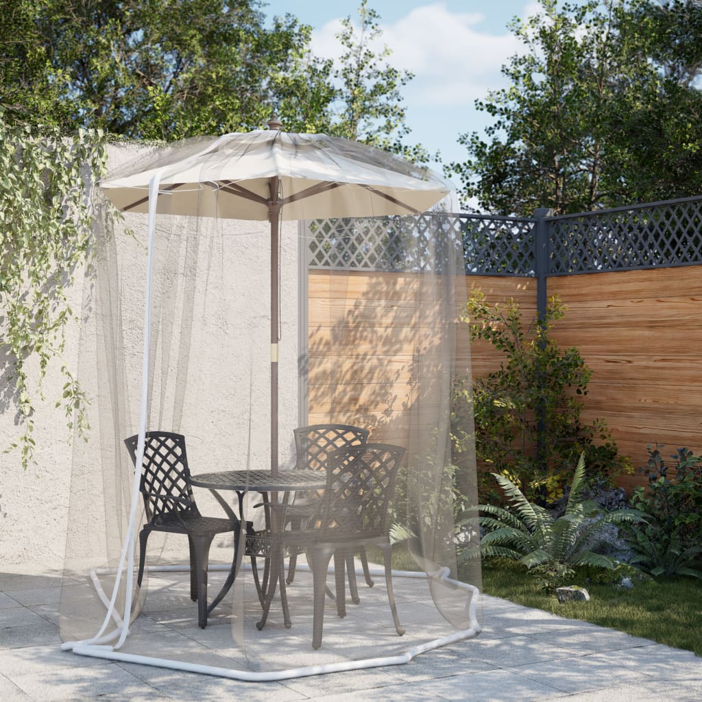 VidaXL Moskitonetz für Sonnenschirm, 220 Maschen, Ø 330 x 250 cm, Weiß
