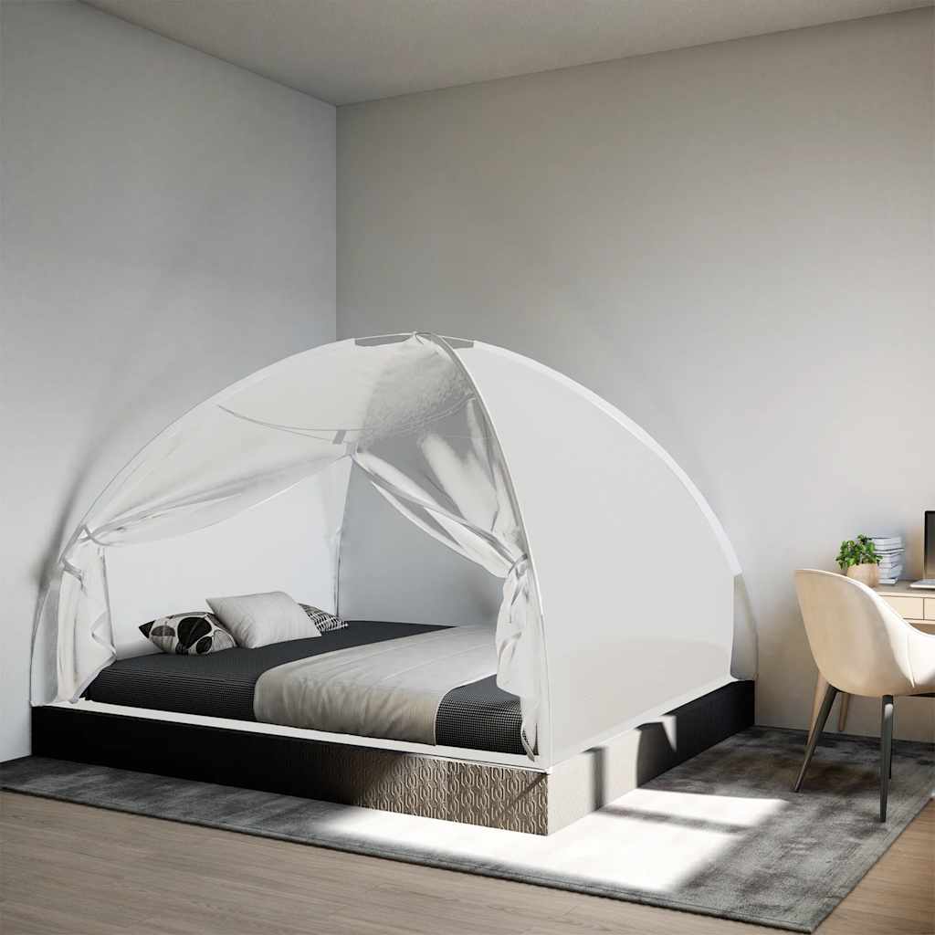 VidaXL Moskitonetz mit Türen, Mongolei, 220 Maschen, 200 x 180 x 135 cm, Weiß