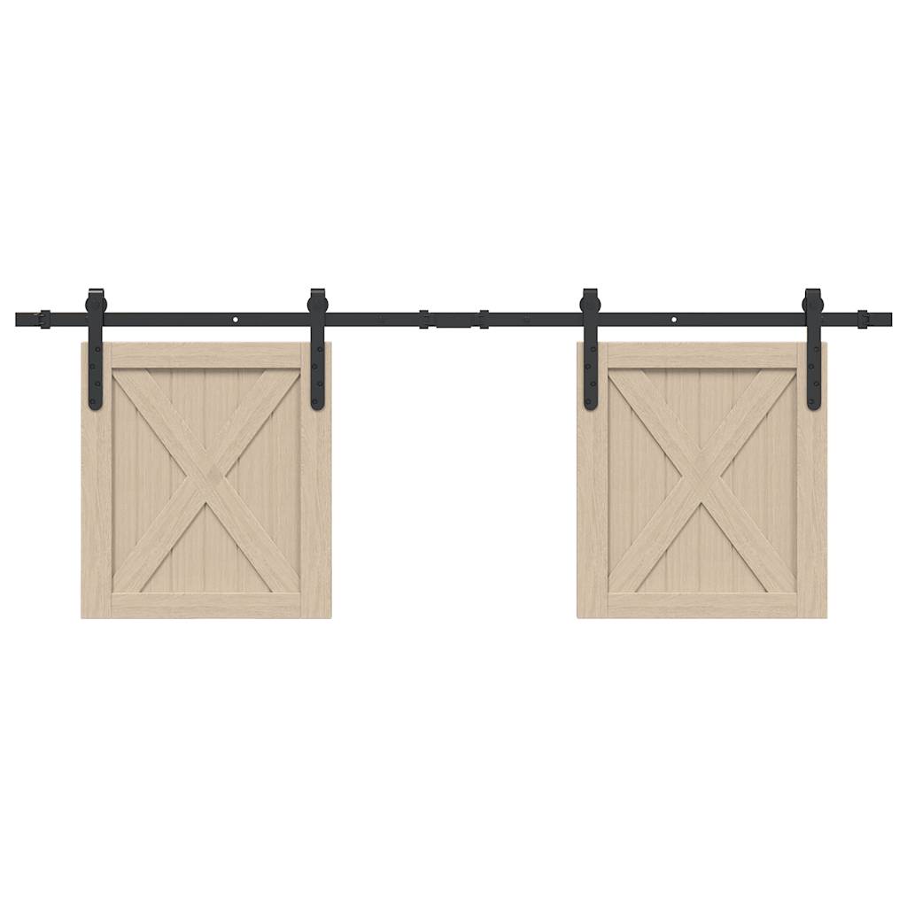 VidaXL Schiebetür-Aufhängungsset 152 cm Kohlenstoffstahl