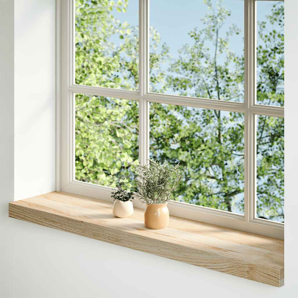 Vidaxl vensterbanken 2 st onbehandeld 100x20x2 cm massief eikenhout