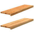 Vidaxl vensterbanken 2 st 90x25x2 cm massief eikenhout lichtbruin