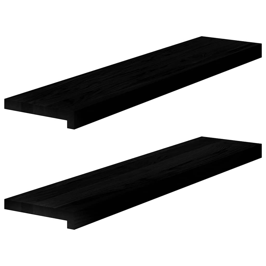 Vidaxl vensterbanken 2 st 90x20x2 cm massief eikenhout bruin-zwart