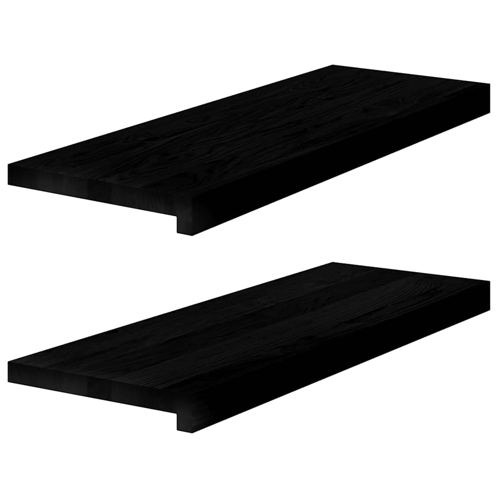 VidaXL -Fensterbänke 2 ST 70x25x2 cm Festes Eichenholz dunkelbraun