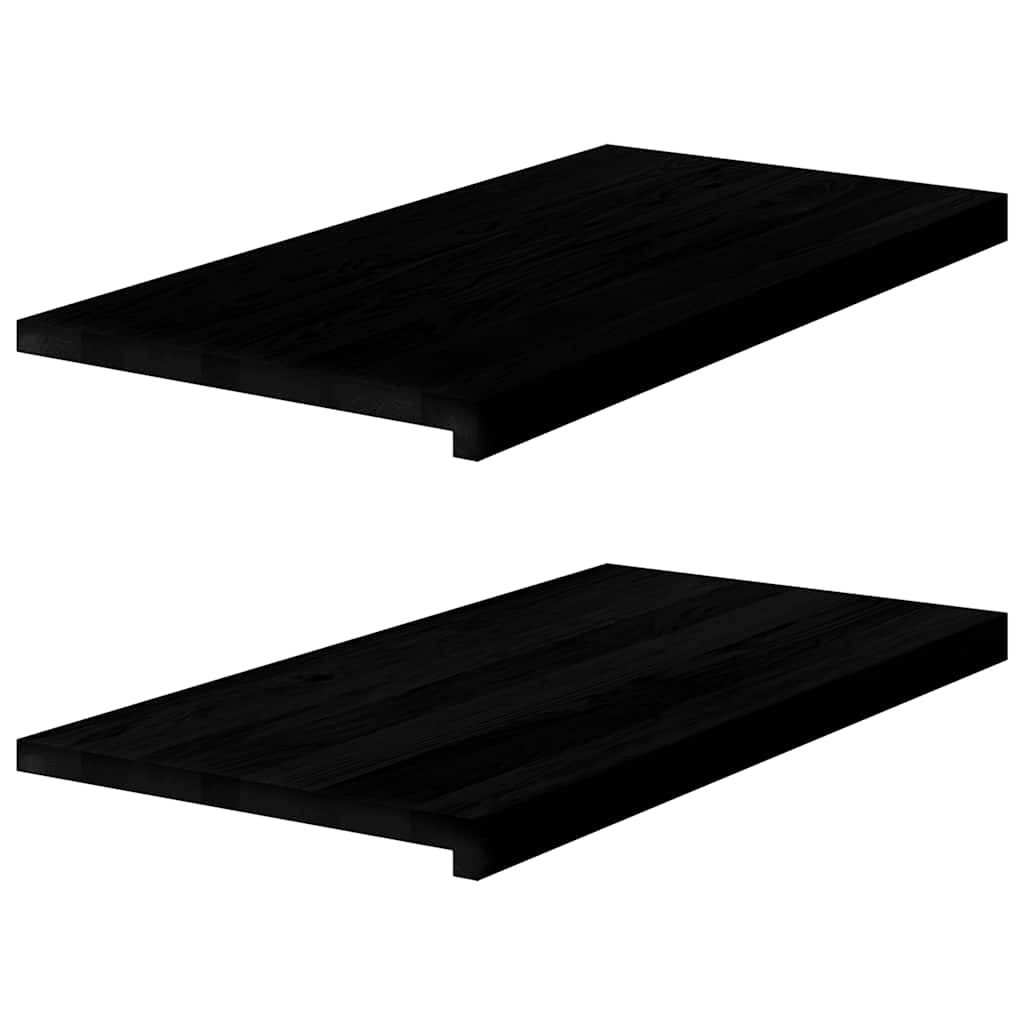 VIDAXL – Fensterteiler, 2 Stück, 80 x 40 x 2 cm, Feste Eiche, dunkelbraun