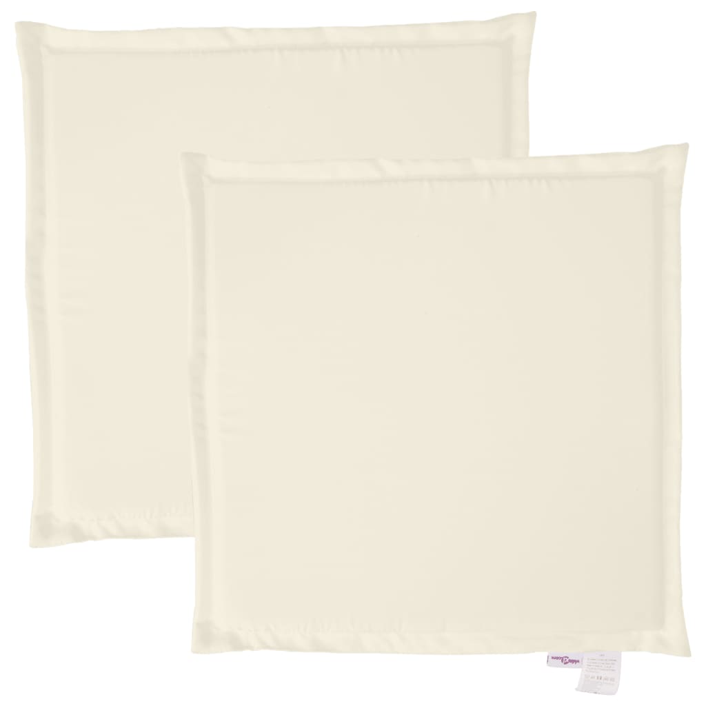 VidaXL Gartensitzkissen, 2 Stück, quadratisch, 45 x 45 x 2 cm, cremefarben