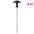VidaXL Zeltnägel, 12 Stück, ø7 mm, 20 cm, verzinkter Stahl