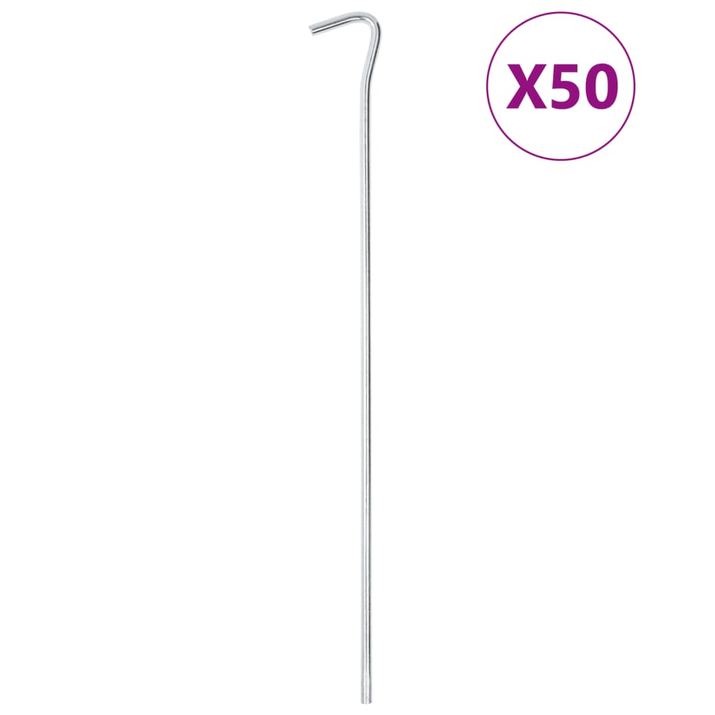 VidaXL Zeltnägel, 50 Stück, ø5 mm, 30 cm, verzinkter Stahl