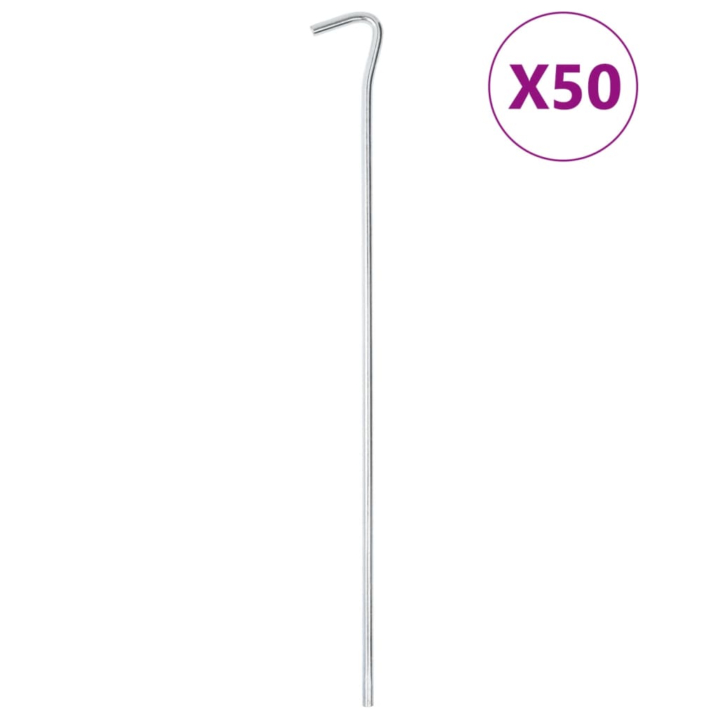 VidaXL Zeltnägel, 50 Stück, ø7 mm, 30 cm, verzinkter Stahl