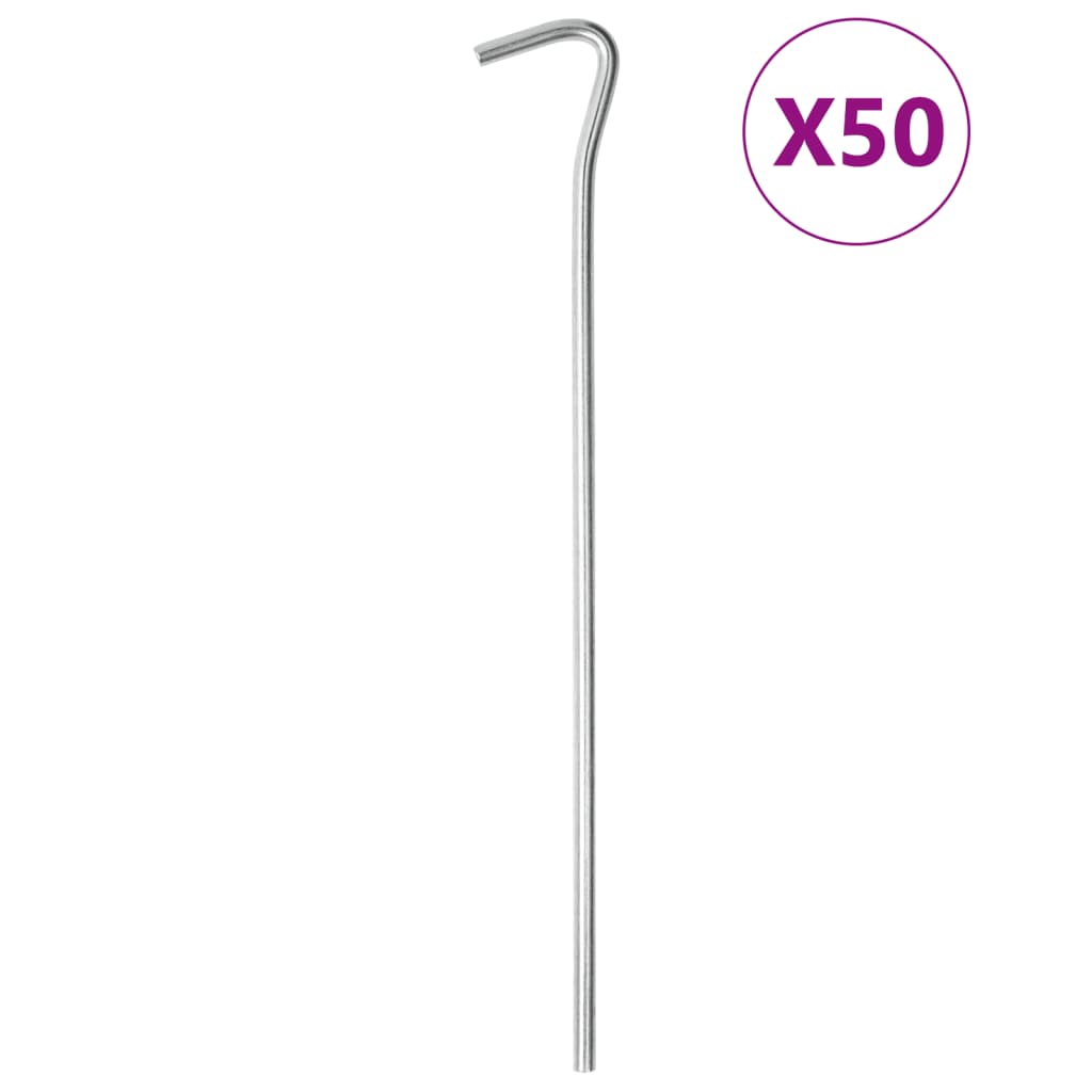 VidaXL Zeltnägel, 50 Stück, ø5 mm, 23 cm, verzinkter Stahl
