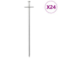 VidaXL Heringe, 24 Stück, ø6 mm, 23 cm, verzinkter Stahl