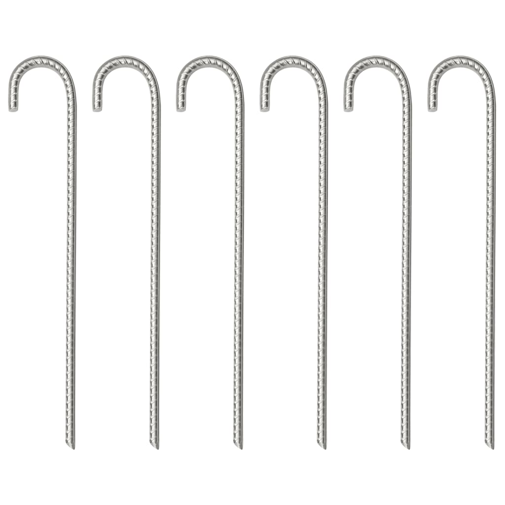 VidaXL Zeltnägel, 6 Stück, ø10 mm, 37 cm, verzinkter Stahl