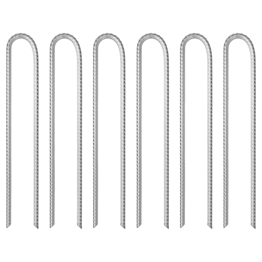 Vidaxl tentharingen 6 st u-vormig ø11,3 mm 37 cm gegalvaniseerd staal