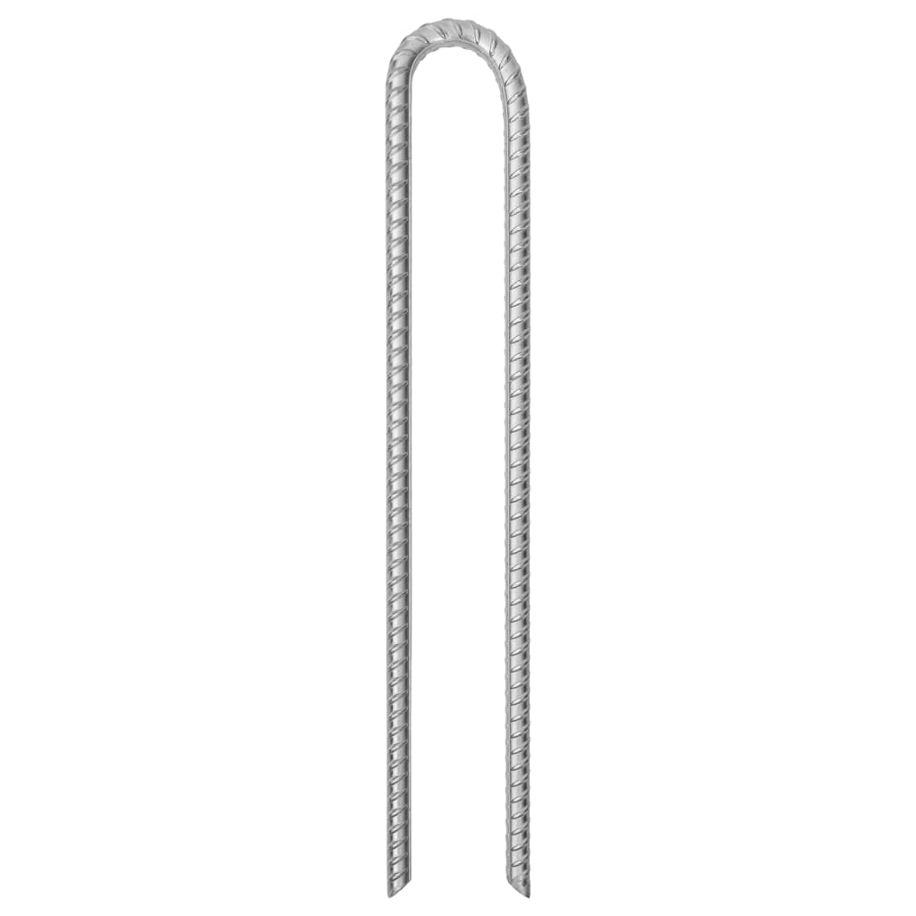 VidaXL Zeltnägel, 6 Stück, U-förmig, ø12 mm, 41,5 cm, verzinkter Stahl