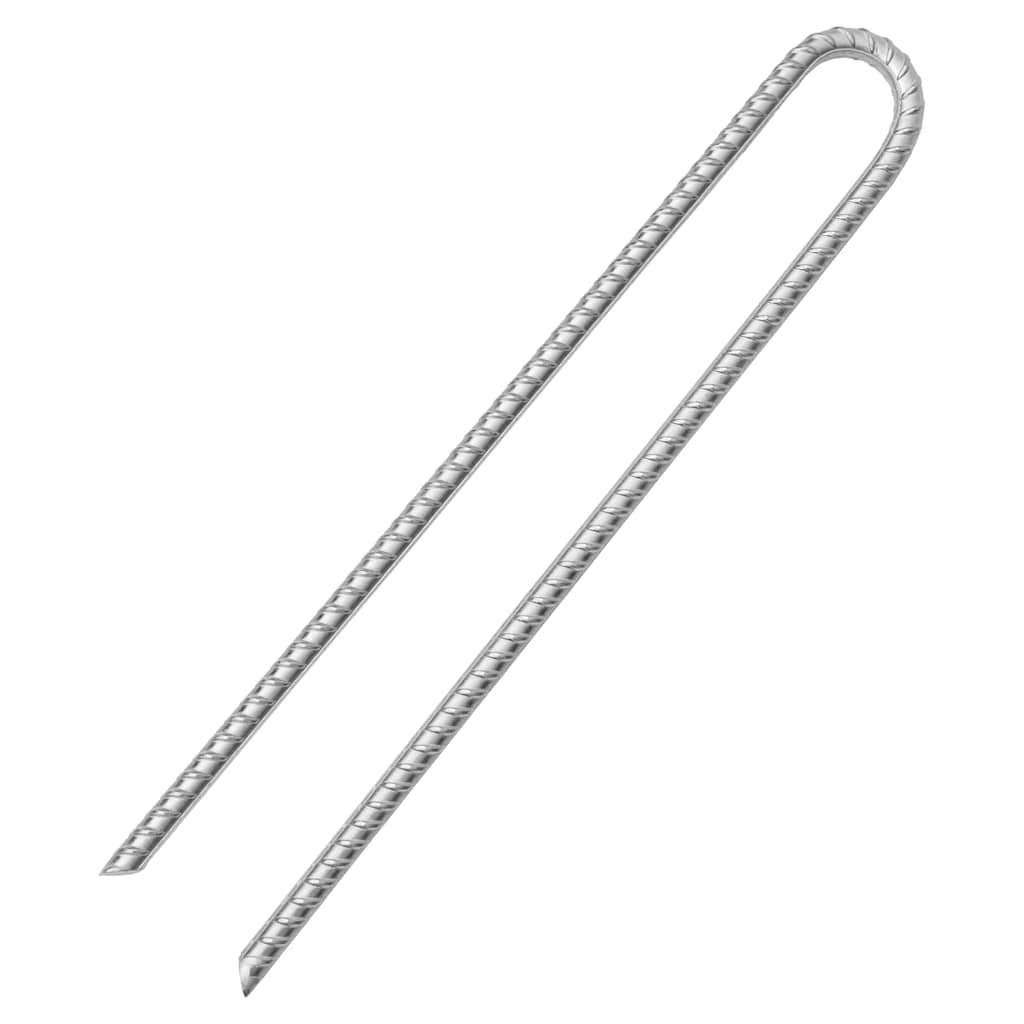 VIDAXL-Zeltstifte, 12 Stück, U-förmig, Ø 12 mm, 41,5 cm, verzinkter Stahl