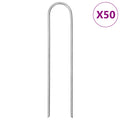 Vidaxl grondharingen 50 st u-vormig 15x3,5 cm gegalvaniseerd staal