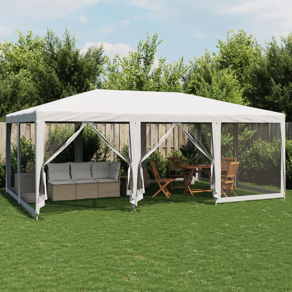 VIDAXL – Partyraum mit 10 Maschenwänden, 6 x 4 m, HDPE, weiß