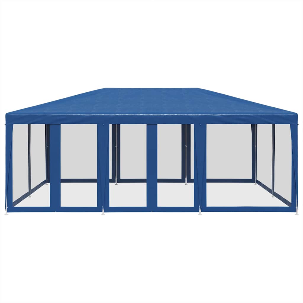 Vidaxl partytent met 10 mesh zijwanden 6x4 m hdpe blauw