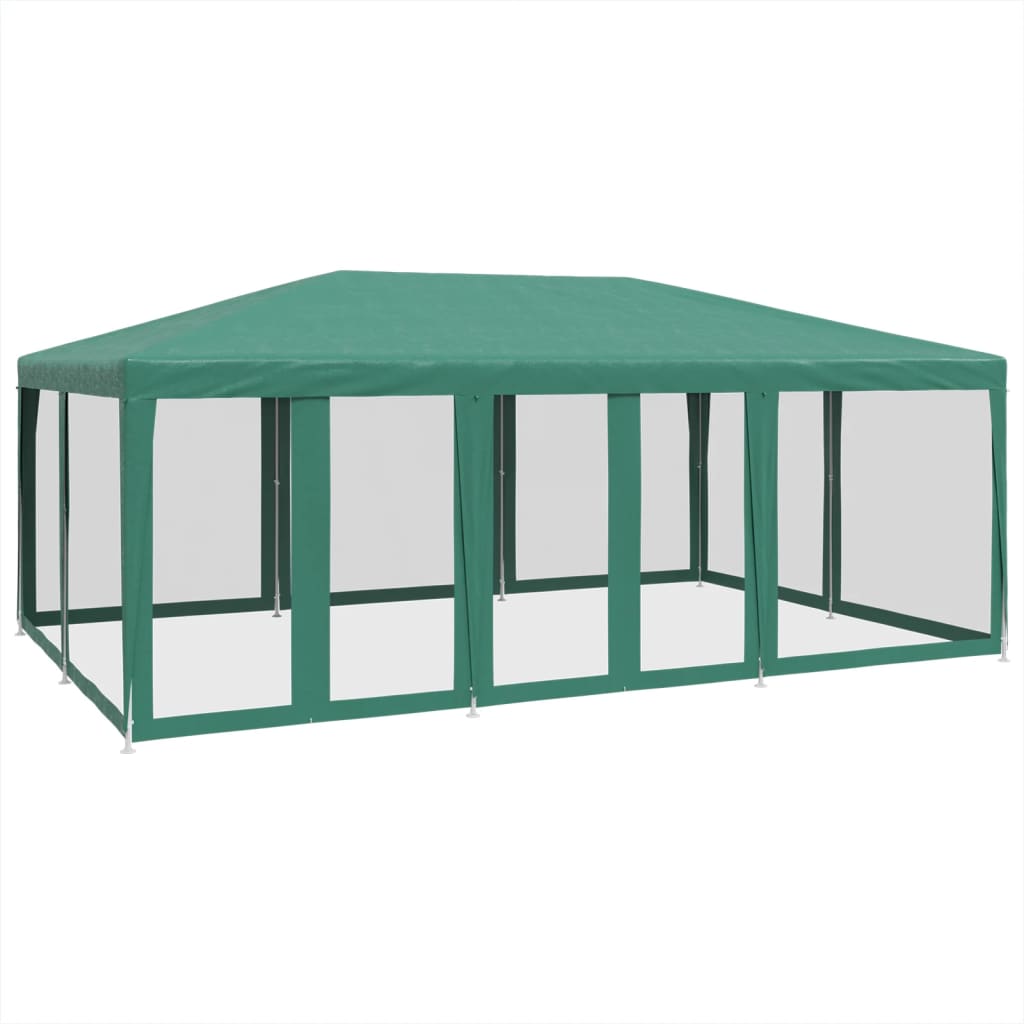 VIDAXL - Partyraum mit 10 Seitenwänden aus Netzgewebe, 6 x 4 m, HDPE, Grün