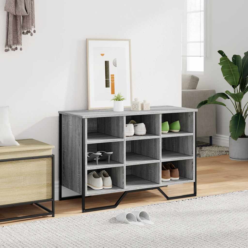 Vidaxl schoenenkast 90x38x61,5 cm bewerkt hout grijs sonoma eikenkleur