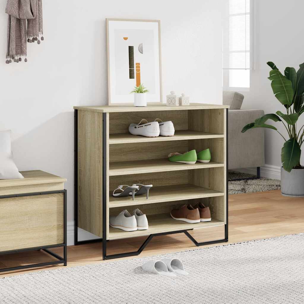 VidaXL Schuhschrank 80x38x78 cm verarbeitetes Holz Sonoma Eiche gefärbt