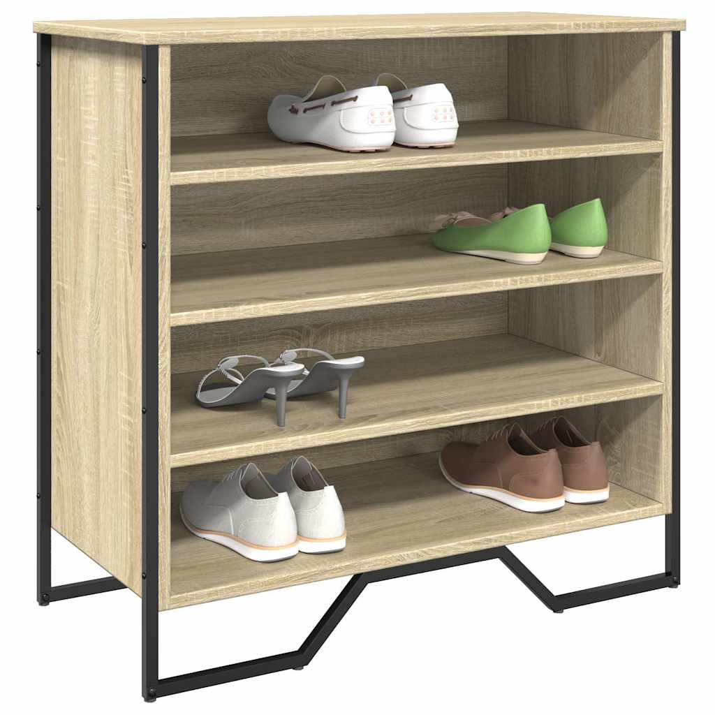 VidaXL Schuhschrank 80x38x78 cm verarbeitetes Holz Sonoma Eiche gefärbt