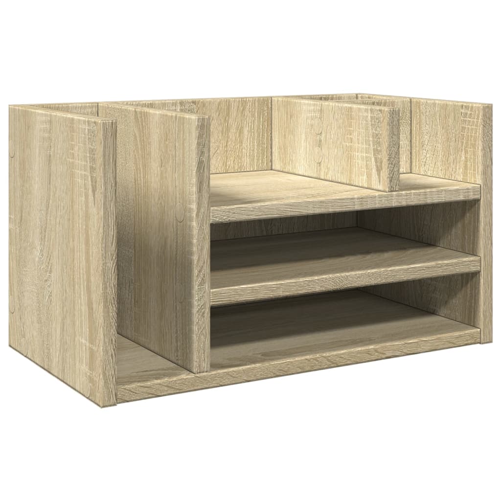 VidaXL Schreibtisch-Organizer 44,5 x 24 x 25 cm, verarbeitetes Holz Sonoma Eichefarbe