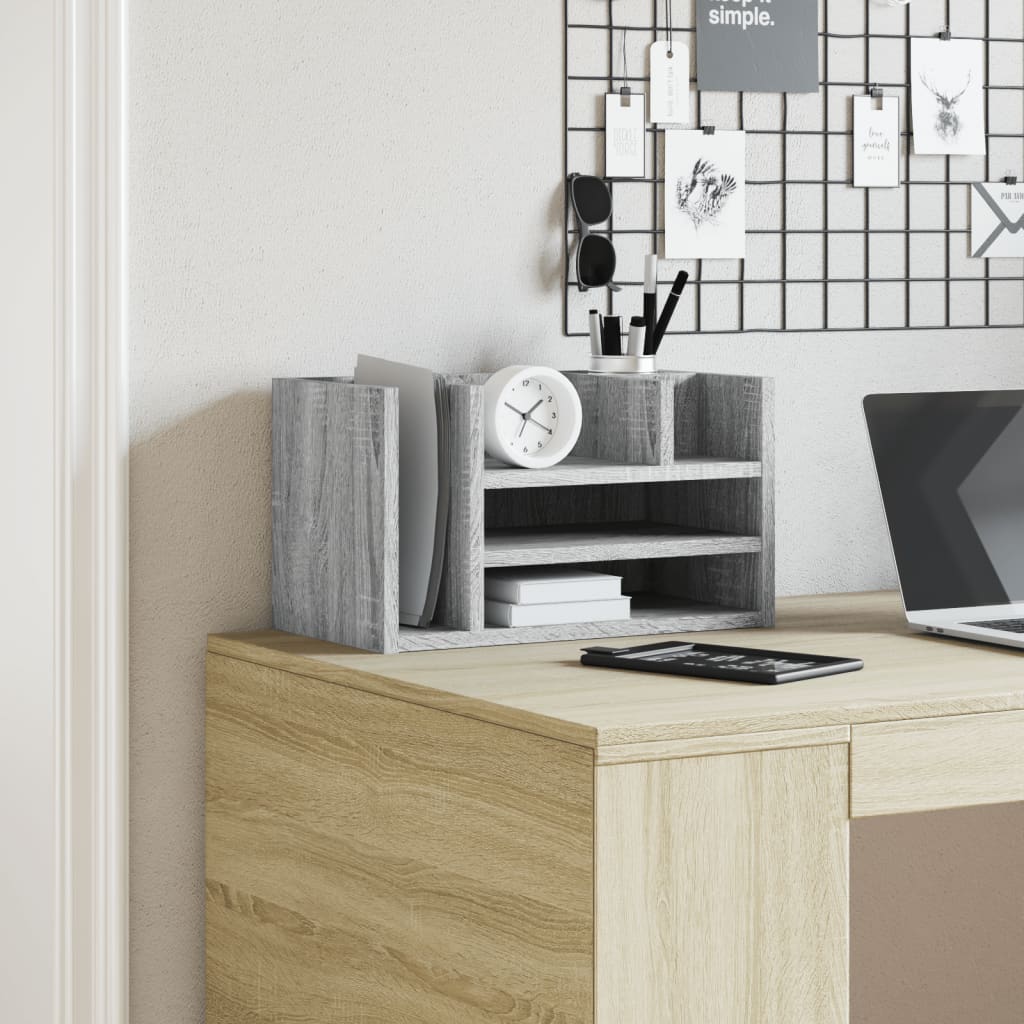 Vidaxx Schreibtisch Organizer 44,5x24x25 cm verarbeiteter Holzgrau Sonoma Eiche