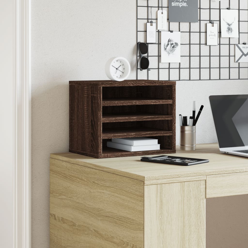 VidaXL Schreibtisch-Organizer 36x26x29,5 cm verarbeiteter Holzbraun Eichefarbe