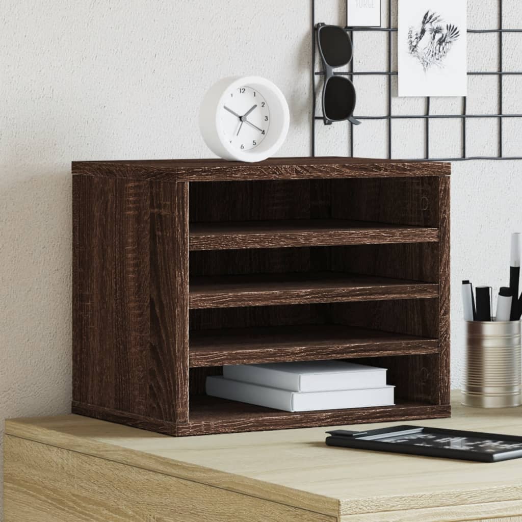 VidaXL Schreibtisch-Organizer 36x26x29,5 cm verarbeiteter Holzbraun Eichefarbe