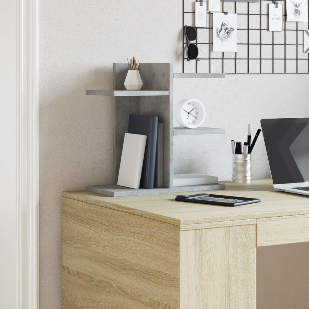 VidaXL Schreibtisch-Organizer 42 x 21,5 x 42 cm, Holzoptik, Betongrau