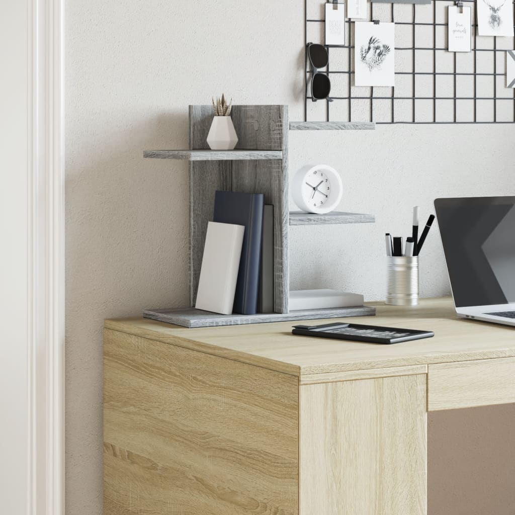 VidaXL Schreibtisch-Organizer 42 x 21,5 x 42 cm, verarbeitetes Holz, graue Sonoma-Eiche
