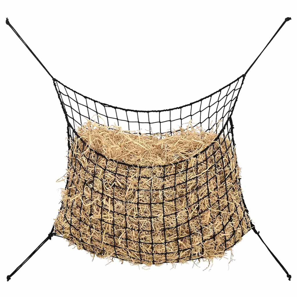 Vidaxl hooinetten 2 st 75x50 cm rond polypropeen zwart