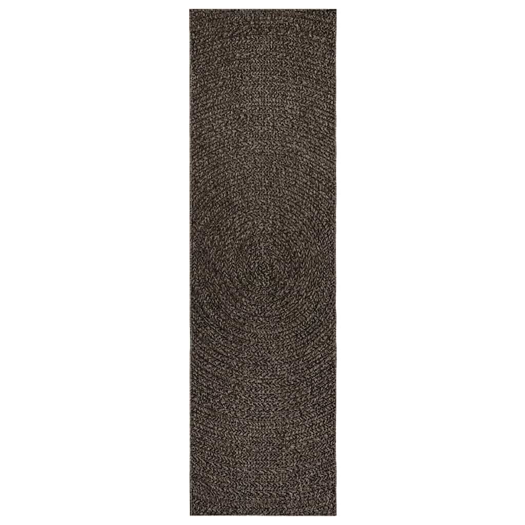 VidaXL Bodenteppich Zizur für drinnen und draußen, 80 x 250 cm, Jute-Optik, Anthrazit