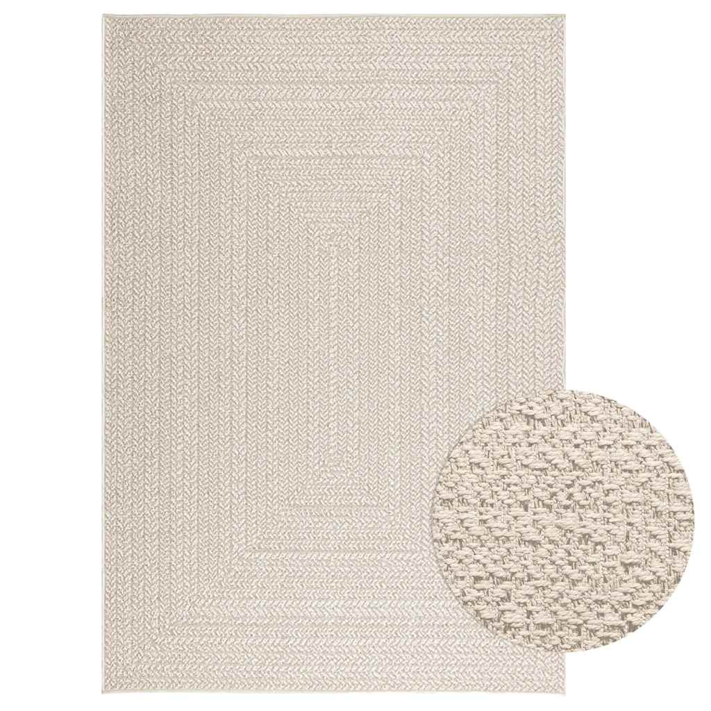VidaXL Bodenteppich Zizur für drinnen und draußen, 140 x 200 cm, Jute-Optik
