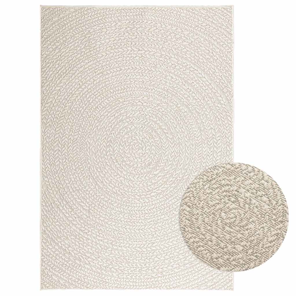 VidaXL Bodenteppich Zizur für drinnen und draußen, 120 x 170 cm, Jute-Optik
